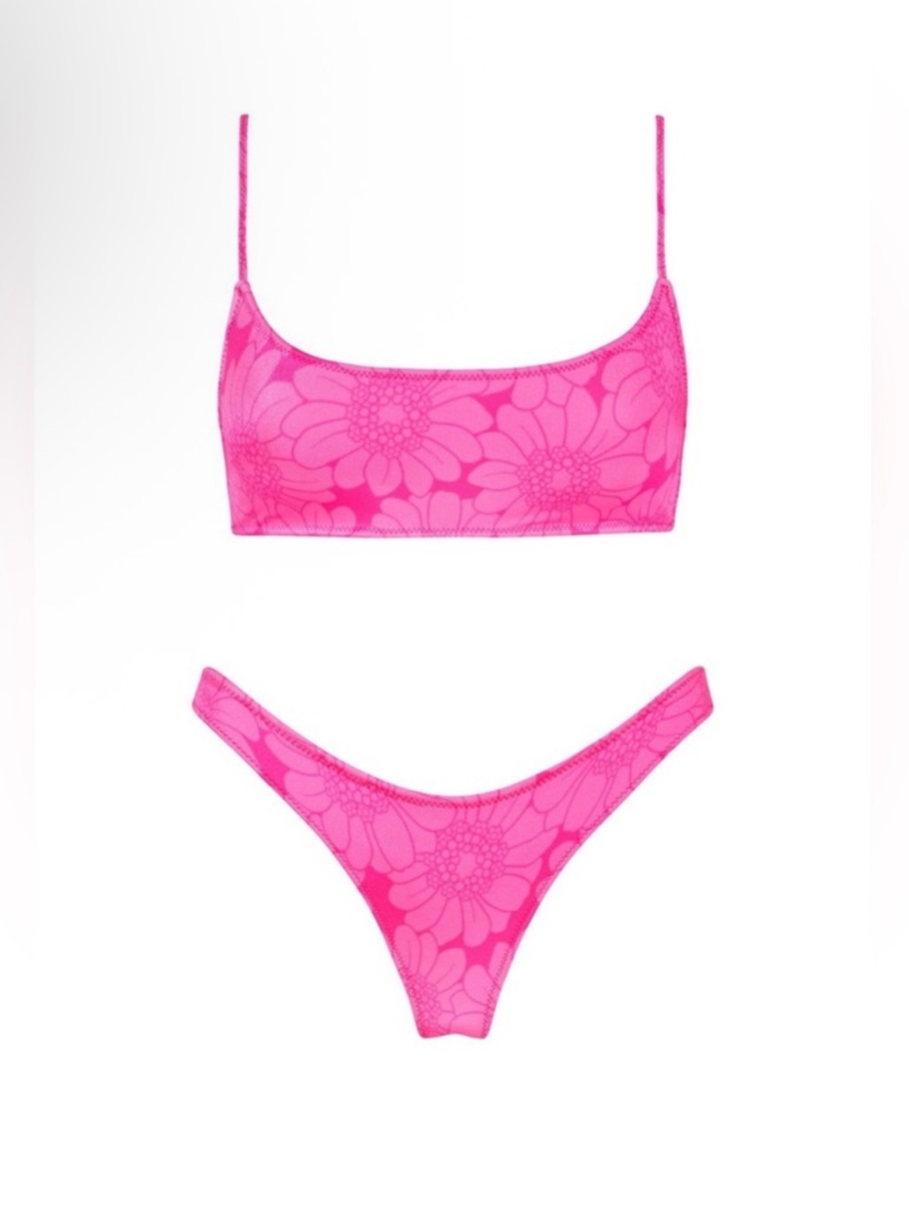 triangl swimwear Hot Pink Floral Bikini Set